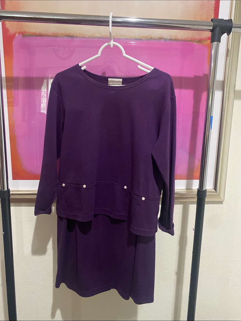 Coldwater Creek Deep Purple 2-Piece Top and skirt
